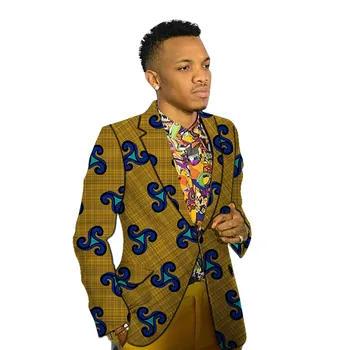 

African print blazers men Ankara jacket fashion prom jacket male wedding suit customized African outfit man kente coat