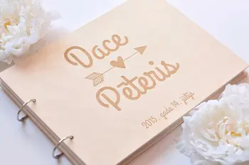 

Custom wedding guest book wood rustic wedding guest book album bridal shower engagement anniversary -arrow heart