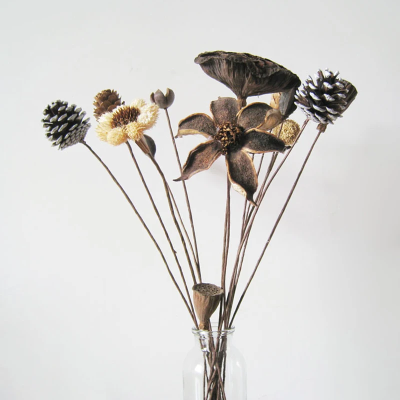 

1 Piece Natural Dried Fruit Flower Decorative Flowers Home Office Decoration DIY Flower For Party Handmade Natural Plant 60CM