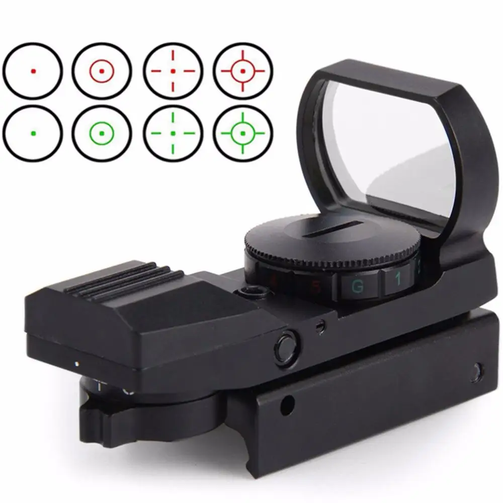 Rail Riflescope Caça Scope Optics Holographic Red Dot Sight Reflex 4 Retículo Tactical Hunting Gun Acessórios Preto 11mm - 20mm 9 Holographic Red Dot Sight Reflex 4 Retículo