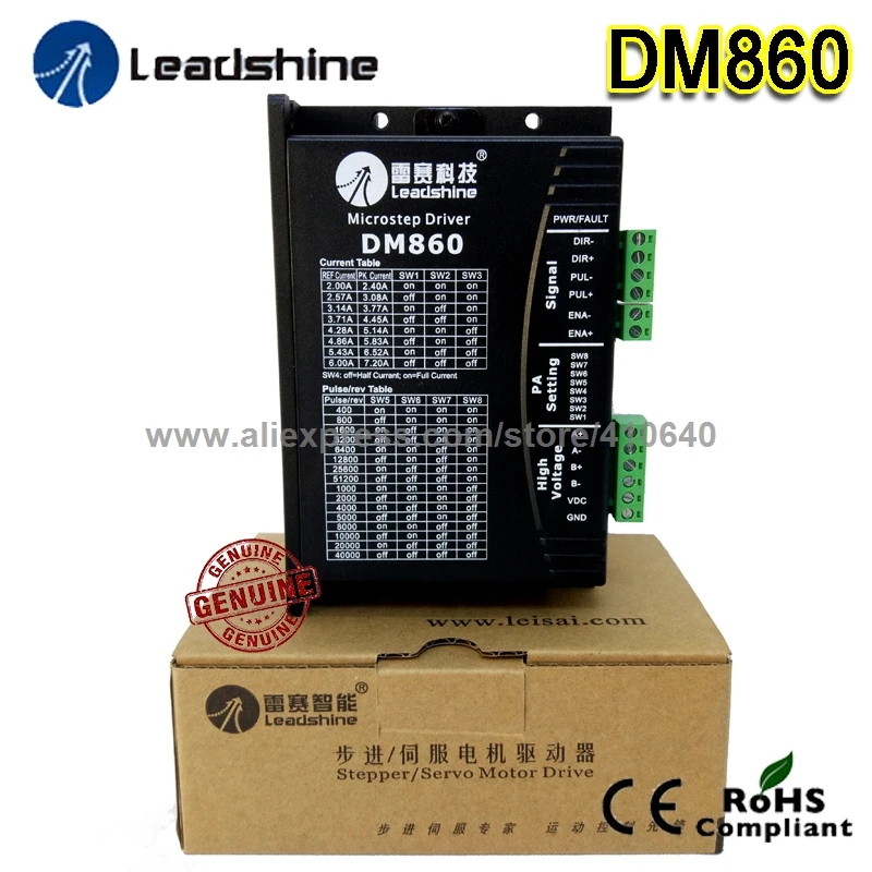 GENUINE! Leadshine DM860 2 Phase 32 Bit DSP Digital Stepper Drive of 20 80 VDC Input Voltage and 2.4 7.2A Output Current|drive electronic|drive
