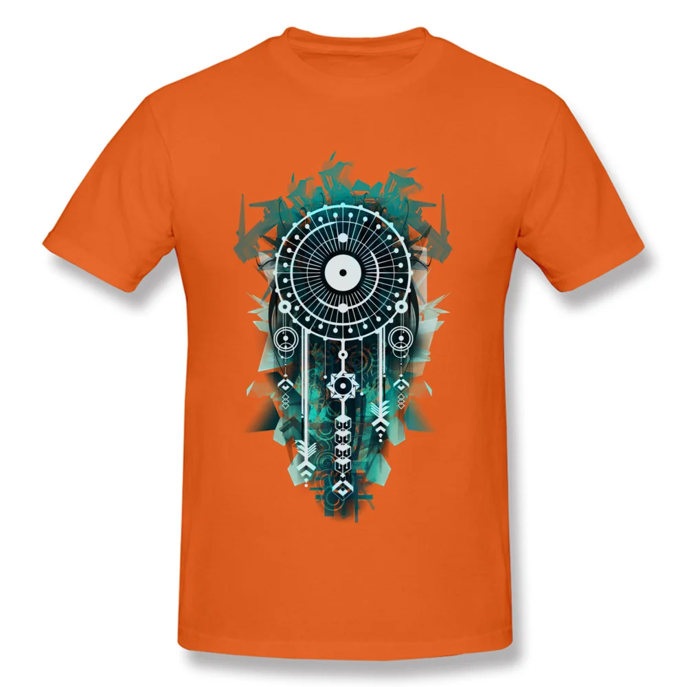 DreamCatcher Funky Custom Tees O-Neck Thanksgiving Day Cotton Short Sleeve T-Shirt for Men Europe Tops Shirts Drop Shipping DreamCatcher orange