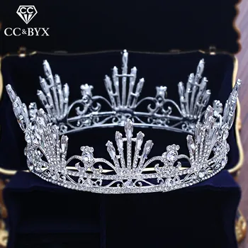 

CC tiaras and crowns baroque style engagement wedding hair accessories for bride party beach fine jewelry shine rhinestone XY232