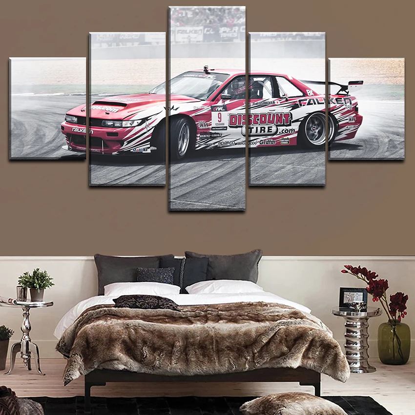 

Modern Artwork For Living Room Or Bedroom Wall Decorative 5 Piece Nissa Tuning Car Poster High Quality Canvas Printing Type Draw