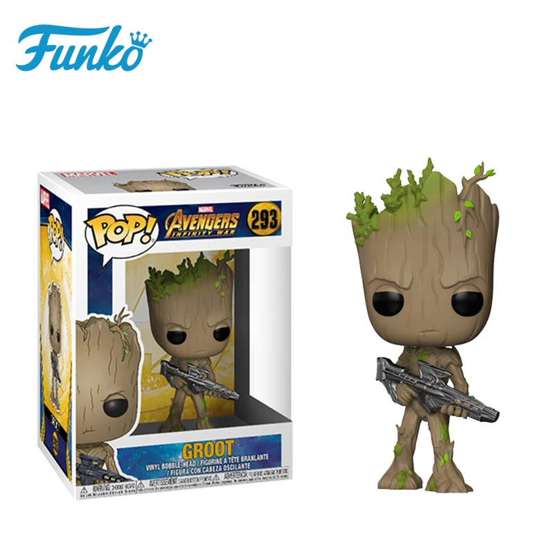 FUNKO POP Marvel Мстители 3-Infinite War Человек-паук Грут Железный человек-рейтеон фигурка Коллекционная модель игрушки для подарка