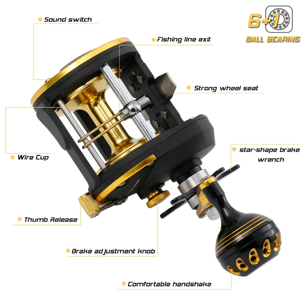 Sougayilang 6+ 1BB сильная Троллинг Рыболовная катушка правостороннее литье морская спиннинговая Рыболовная катушка рыболовный инструмент