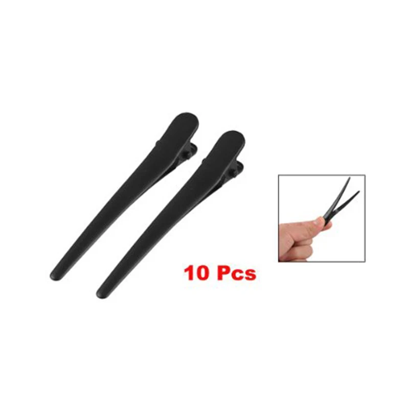 10 Pcs Black Plastic Single Prong DIY Hairstyle Alligator Hair Clip 3.1\