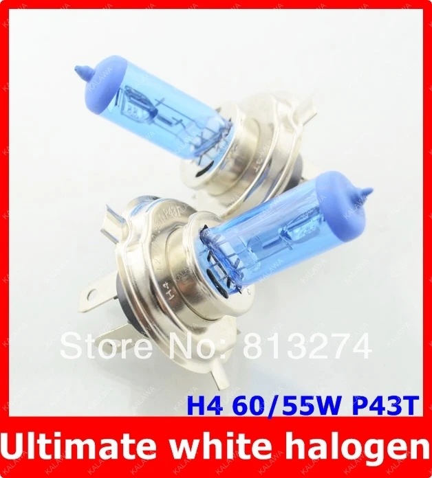 2PC Orignal germany diamond vision H4 Halogen Xenon bulb Low Beam Light Bulbs P43T Super White