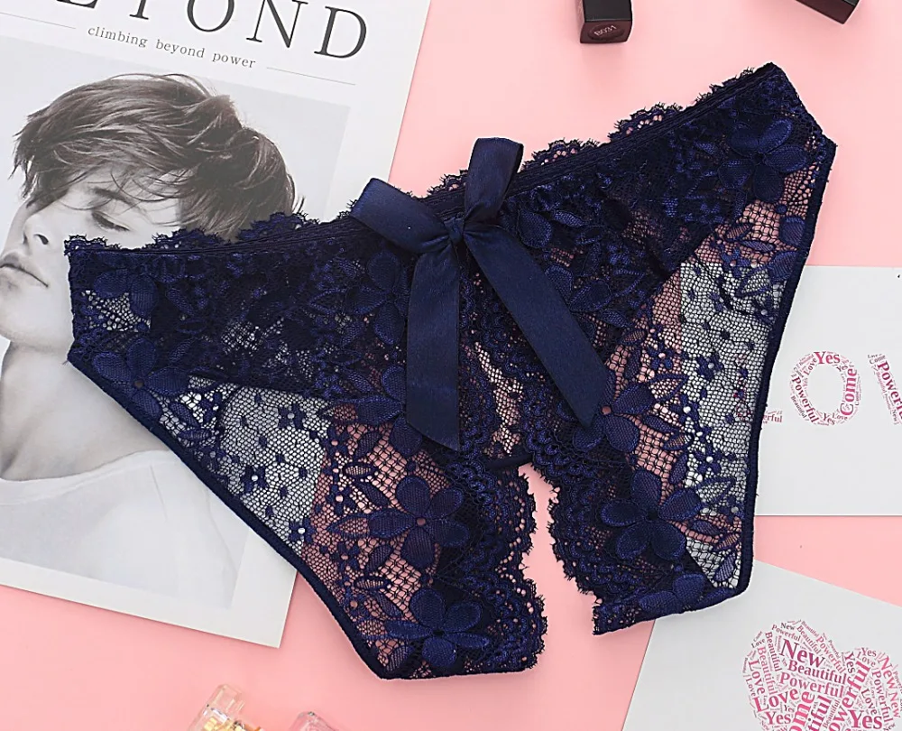 Женское сексуальное нижнее белье кружевные трусики с открытой промежностью