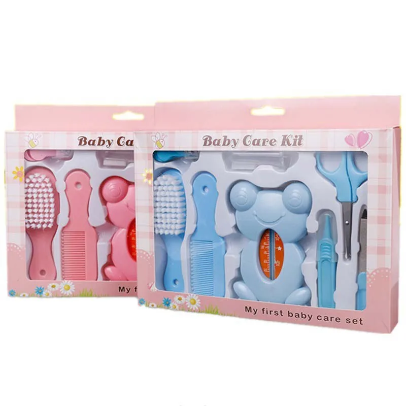 

8 Pcs Set Newborn Kids Nail Scissors Frog Shape Thermometer Nail Clippers Hair Comb Baby Safe Health Care Tools Kit