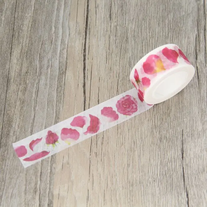Nice Rose Petal Washi Tape Floral Masking Tapes Decorative Stickers