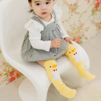 

11Baby Girls Knee Socks High Cotton CuteBaby Socks Long Tube Home Anti Slip Floor Socks With Rubber Soles For Kids Child Toddler
