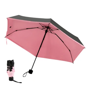 

Top Sale Mini Pocket Umbrella Women Sunny and Rainy Mini Fashion Folding Umbrellas 210g Small Sun Parasol Umbrella