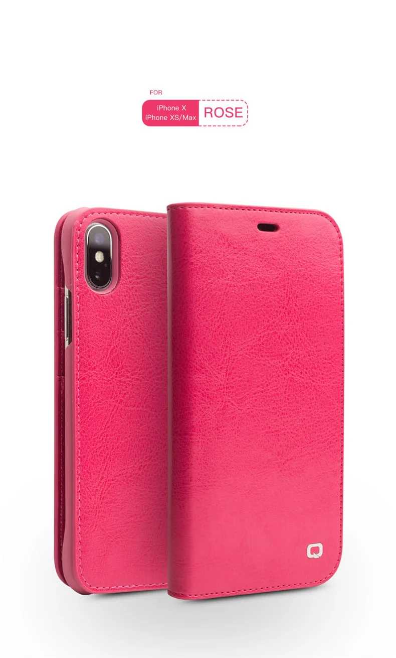 Case de Telefone para Iphone Slot para Cartão Capa para Iphonexs Qialino Luxo Ultra Fino Artesanal xs - xr Couro Genuíno Carteira Bolsa Flip Max 16 telefone para iphone xs xr couro genuíno