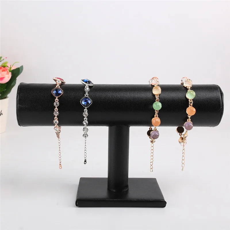 Top Quality Black Velvet Jewelry Display Stand Holder Jewelry Organizer Jewelry Bracelet Chain Watch T-Bar Rack porte bijoux