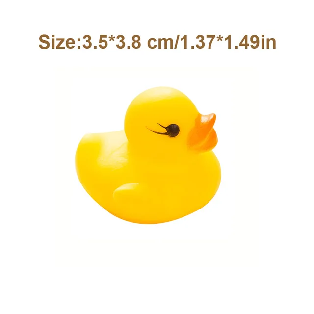 10pcs/lot 3.5*3.8cm Small Baby Kids Rubber Ducks Bath Toys Bathe Room Water Fun Game Playing Newborn Boy Girl Toys for Children 4