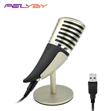 Компьютерные игры металлический микрофон видео чат подключение телефон, 3,5 мм и USB микрофон для Skype для Youtube и т. д