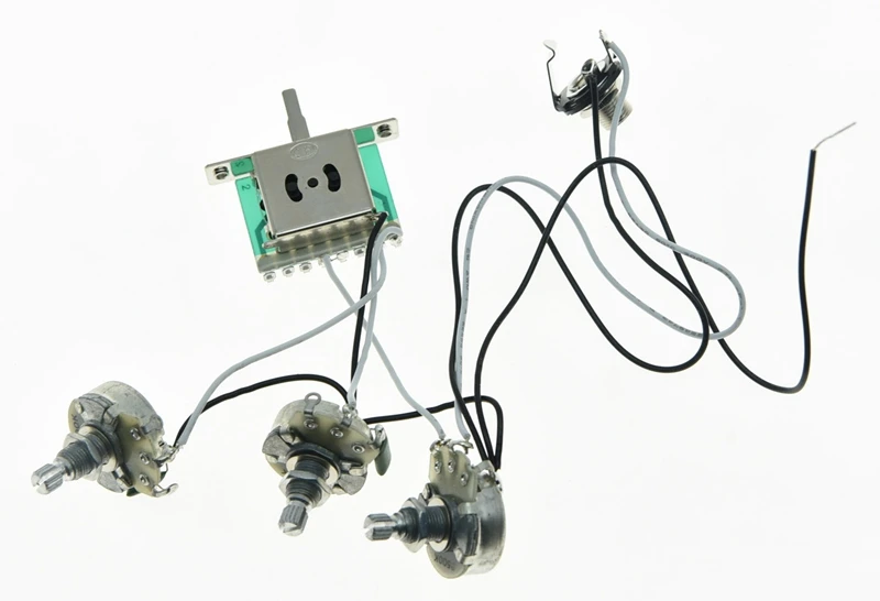 Guitar Prewired Wiring Harness Alpha 500K 24mmPots 1 Volume 2 Tone 5