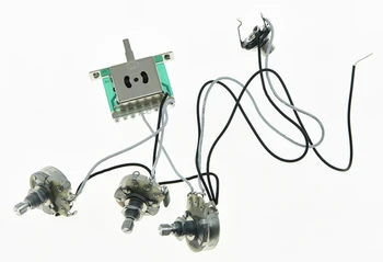 

KAISH Guitar Prewired Wiring Harness Alpha 500K 24mm Pots 1 Volume 2 Tone 5 Way Switch for ST Strat Guitars