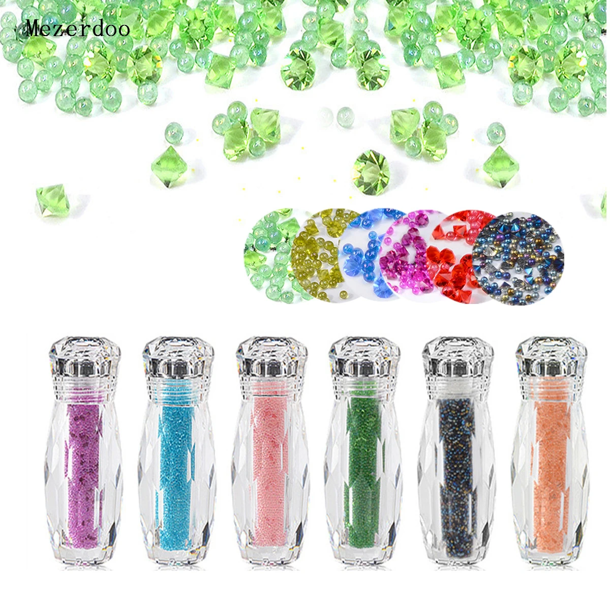 1 Bottle Mix Crystal Tiny Glass Caviar Beads Nail Art Decorations 3d
