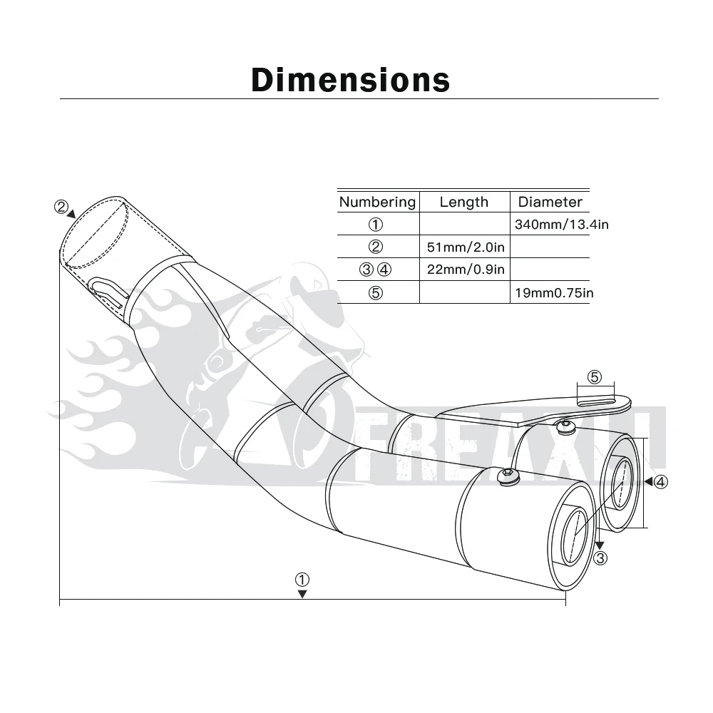 36-51 мм Универсальный мото rcycle двойной глушитель трубы escape moto для YAMAHA Suzuki GSX R 600 750 1000 SV 650 S 1000 TL 1000 S