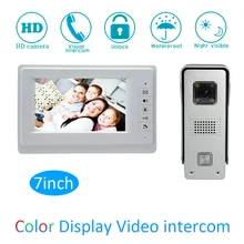 Smart Home Intelligent 1 to 1 Intercom Kit 7 inch LCD Monitor Wire Video Door Phone Doorbell System Security Camera For vistor