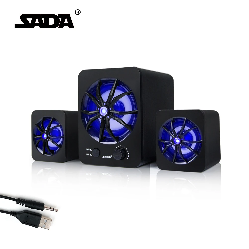 us 14 81 5 off newest computer speaker subwoofer for desktop laptop notebook usb 3 5mm loudspeaker with volume control and backlight in combination newist computer
