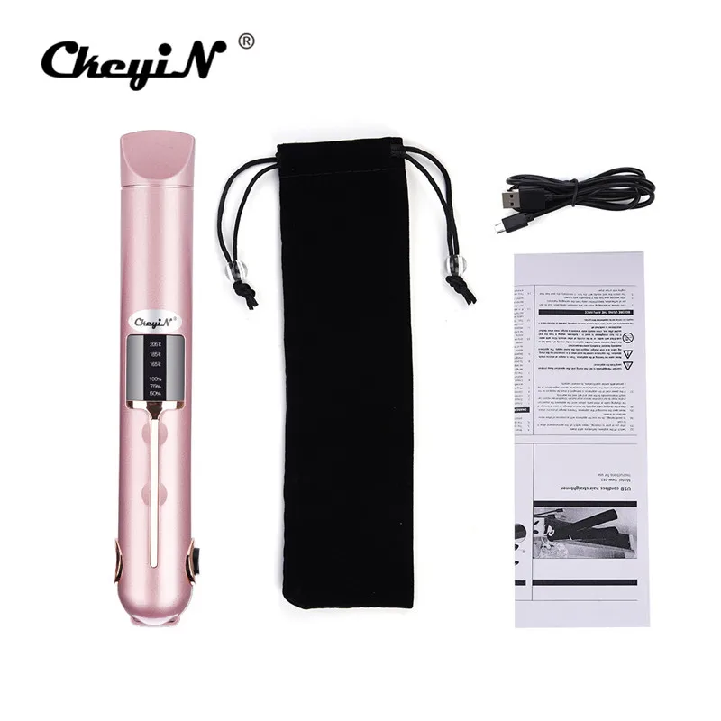 

CkeyiN Ceramic Hair Straightener Rechargeable Flat Iron Wireless USB Rechargeable Hair Curling Iron Cordless Hair iron Styling