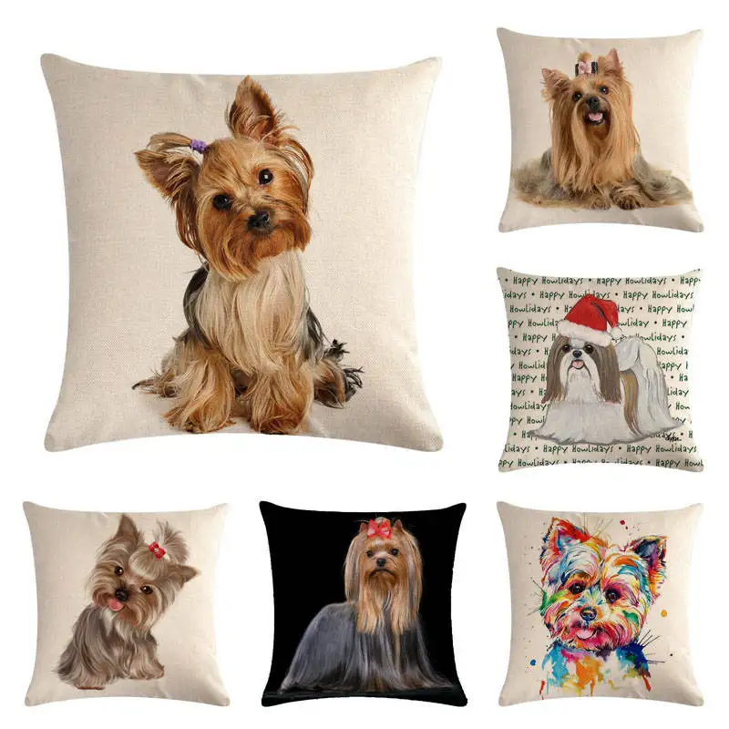 

45cm*45cm pet dog SHIH-TZU Linen/cotton pillow cover sofa pillow case car seat cushion cover decorative pillows