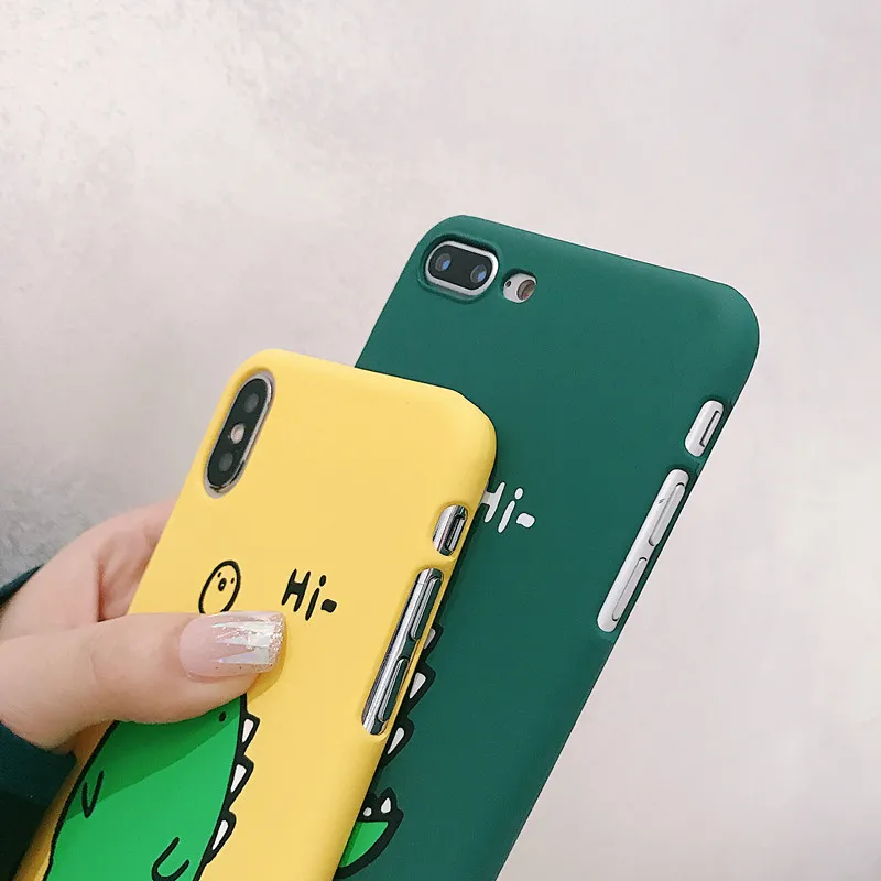WANGFUZHI чехол для iPhone XS XR Max X 6 s 7 8 плюс мультфильм Динозавр письмо жесткий пластик PC