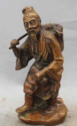 

RHS0155 11" Chinese Bronze Brass Make great contributions to great Li Shizhen Statue
