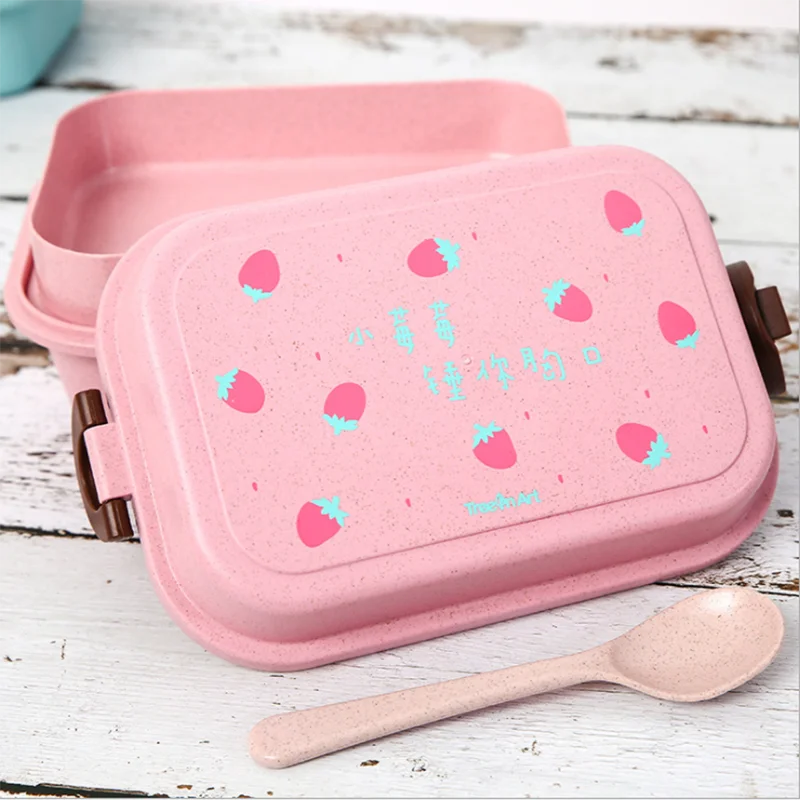 Коробка для завтрака Baispo из пшеничной соломы 500 мл портативная коробка бенто