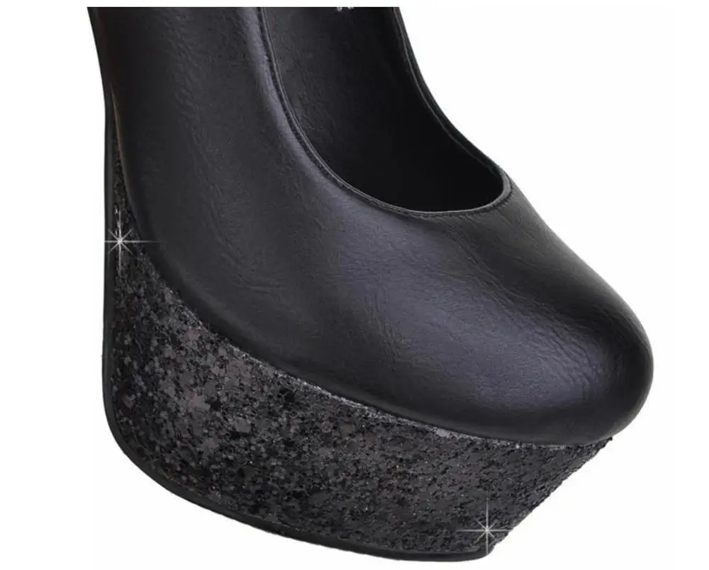 Rough with super high heel shoes fashion Paris new autumn wedding shoes Super high heel thick with nightclub COS princess shoes