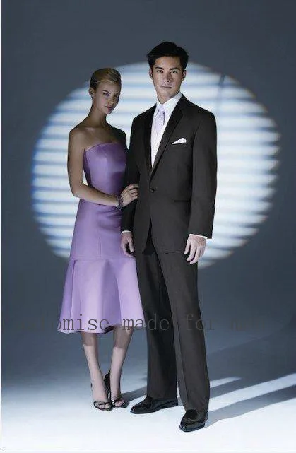 One Button Black Jacket Pant White Vent Wedding SuitsFor