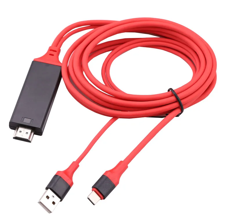 2 м тип C HDMI кабель телефон подключение к ТВ адаптер HD ТВ экран поделиться Ссылка для MacBook Dell ASUS samsung S8 S9+ S10+ huawei P20 P30