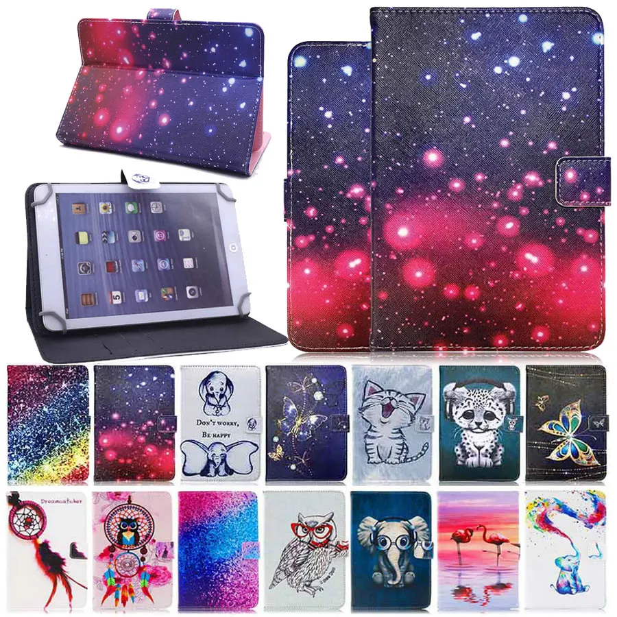 

7'' Universal Case Cover for 7 Inch Tablet PC for Samsung Tab A 7.0 Huawei T3 Lenovo Tab Printed Leather Flip Case Stand Cover