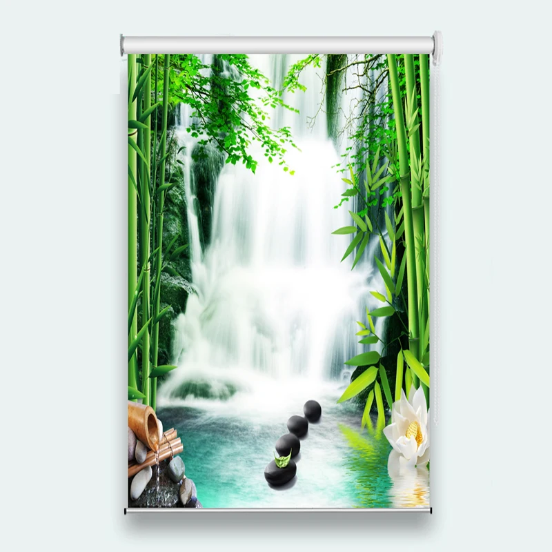 Customize waterfall 3D Roller Blind for Any room decoration Printing Thermal Polyeter Blinds | Дом и сад