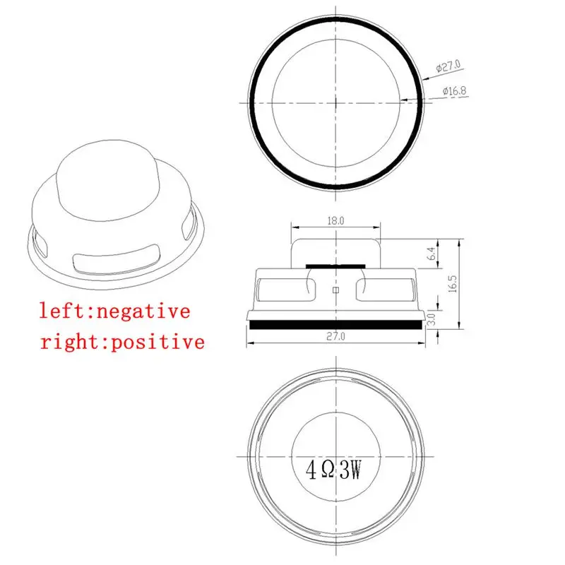 2 шт. 27 мм динамик 4 Ом 3 Вт бас мультимедийный динамик маленький динамик 4R3W Магнитный динамик с высоким качеством