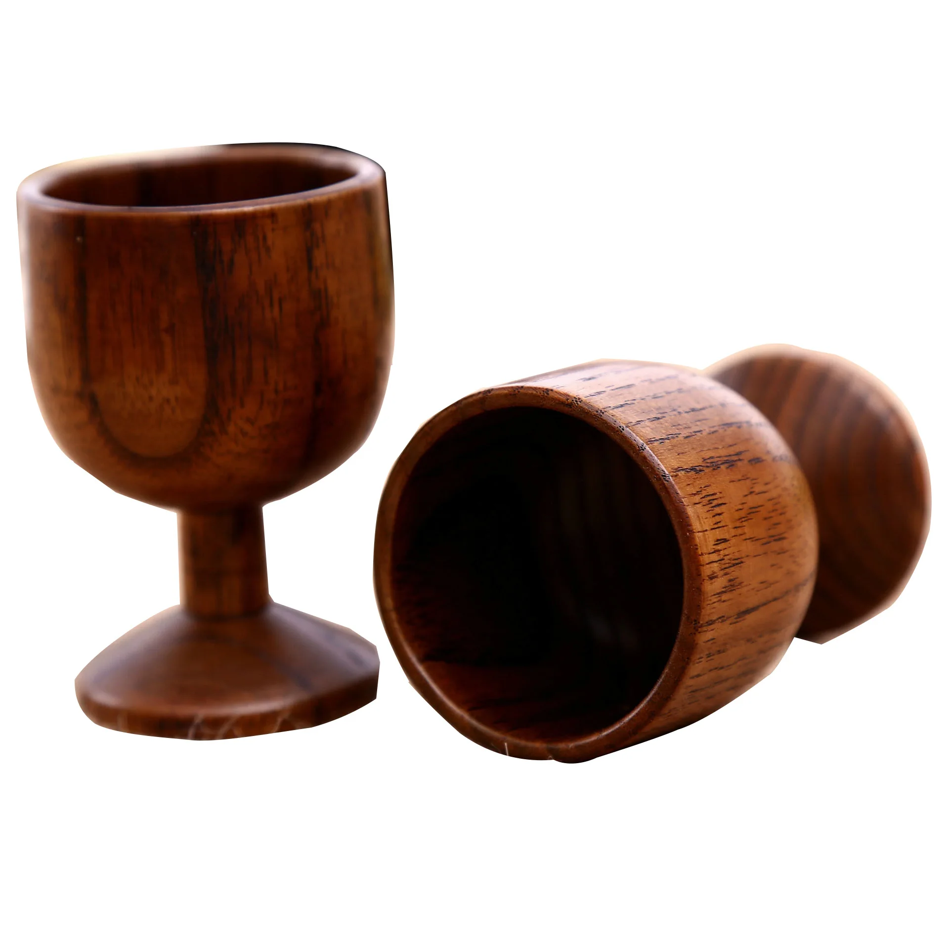 High Quality Handmade Wooden Wine Glass Goblet Natural Jujube Wood Water Coffee Cup Drinkware