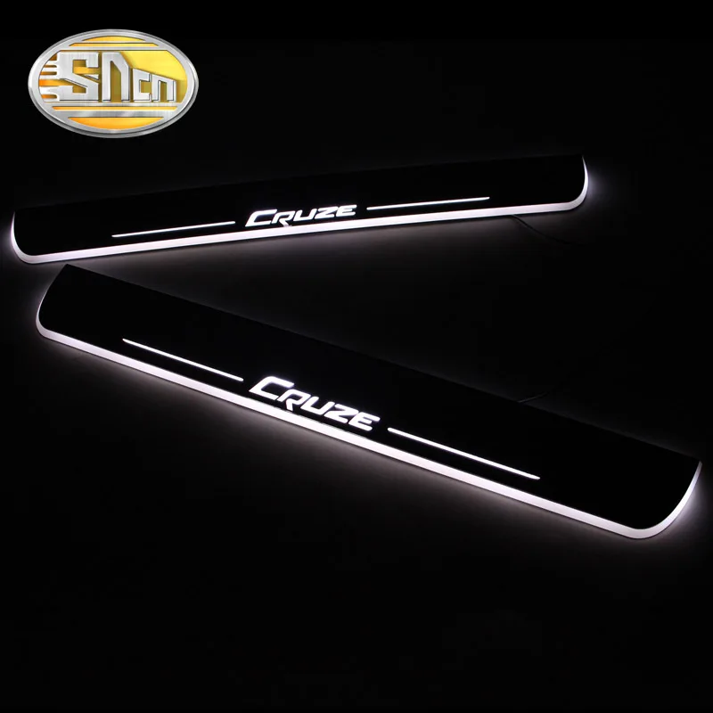  SNCN 4PCS Acrylic Moving LED Welcome Pedal Car Scuff Plate Pedal Door Sill Pathway Light For Chevro - 32915002236