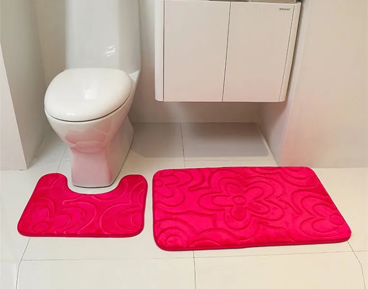 2 шт./компл. бренд Memory Foam коврик комплект Туалет шаблон Ванна Ванная комната с защитой от скольжения на коврике арабских цифр комплект матрас для Ванная комната Декор