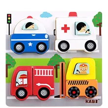 Baby Toys New Cartoon Animal Vehicle 3D Puzzle Wooden Toys Scenes Puzzle Child Educational Learning Birthday