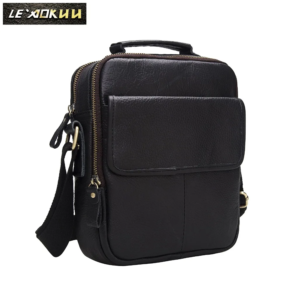 

Original Leather Male Design Casual Vintage Messenger Crossbody Shoulder bag Fashion Male Satchel Mochila Tablets Tote bag 2004b