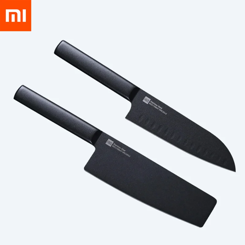 

2Pcs Original Xiaomi Huohou Kitchen Knife Stainless Steel Knife Knives Cook Set 7 Inch Material 50Cr15MoV HRC 55 for Family