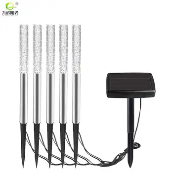 

5LEDs 0.2W 2V 5 in 1 Solar LED Acrylic Bubble Lawn Lamps Set IP55 White Light
