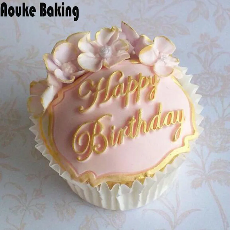 

1PCS Happy Birthday Silicone Mould Cake Decorating Lace Impression Mat Baking Mold D121