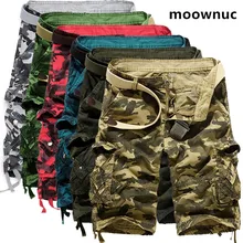 Новые Брендовые мужские брюки карго летние короткие Качественные однотонные военные брюки размера плюс хлопковые легкие мужские брюки карго