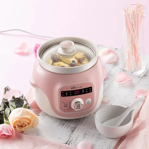 

Mini Electric Cooker White Porcelain Electric Cooker Timed Appointment Bb Porridge Pot 1 Liter 1-2 People