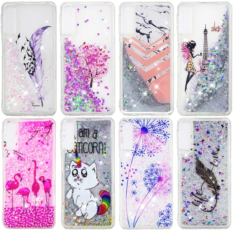 

Luxury Glitter Liquid Sand Quicksand Phone Soft TPU Silicone Case Cover Shell Coque Funda Fundas for Samsung Galaxy A7 2018/A750