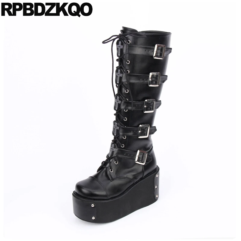 Heel Gothic Platform Boots Punk Muffin 